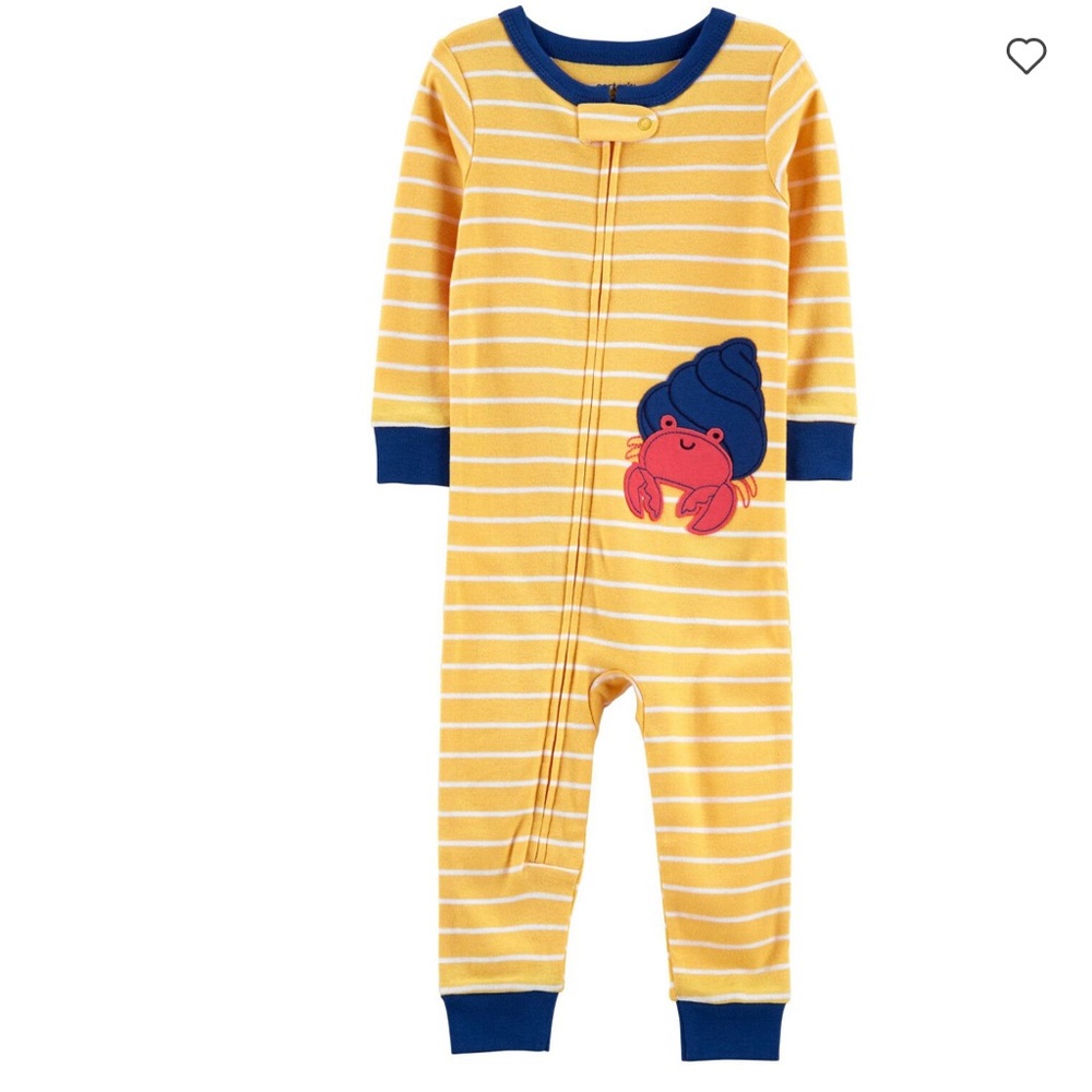 Carters Baby 1-Piece Crab 100% Snug Fit Cotton Footless Pajamas